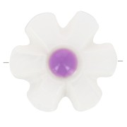 Perla fiore di madreperla 12 mm - Bianco - Viola x1
