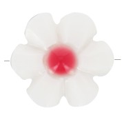 Perla fiore di madreperla 12 mm - Bianco - Rosso corallo x1|raw }}