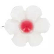 Perla fiore di madreperla 12 mm - Bianco - Rosso corallo x1