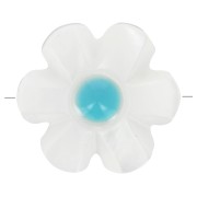 Perla fiore di madreperla 12 mm - Bianco - Blu x1|raw }}