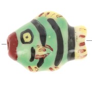 Perla pesce in ceramica 12x15 mm Verde chiaro - Giallo x1
