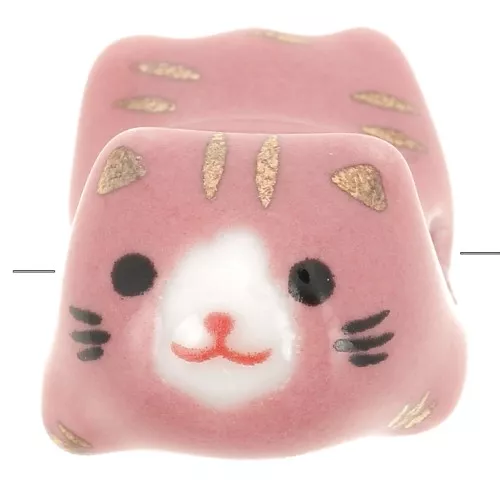 Perla di gatto in ceramica 11x16 mm Rosa x1