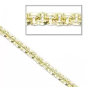 Catena in alluminio maglia jaseron mm. 4 Dorato con oro fino x1m