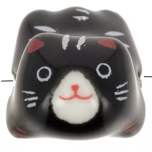 Perla di gatto in ceramica 11x16 mm Nero x1