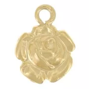 Ciondolo mini fiore rosa 6,5 mm -Gold filled x1