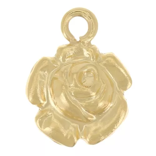 Ciondolo a forma di fiore con petali di zaffiro rosa taglio marquise in oro bianco