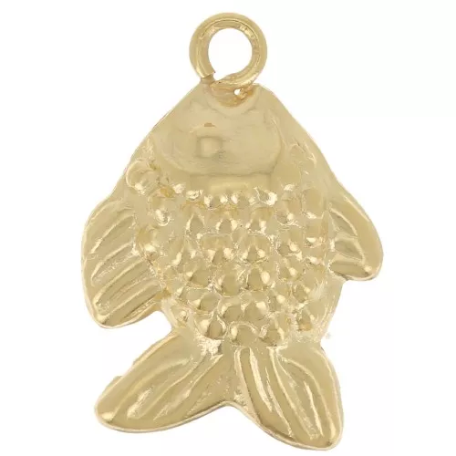 Ciondolo a forma di pesce 13x9 mm - Gold filled x1