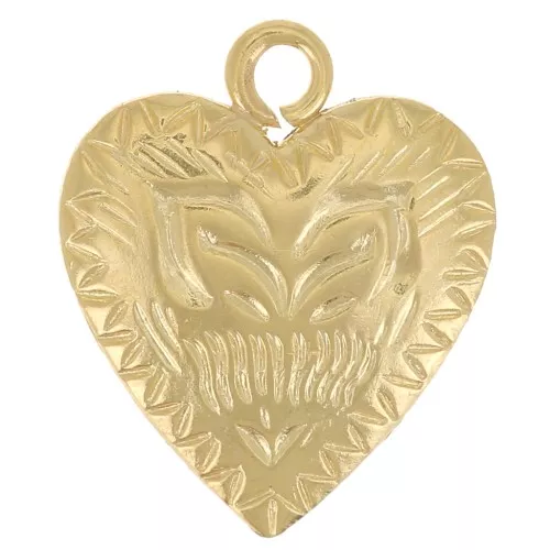 Ciondolo grafico a cuore 11x9 mm - Gold filled x1