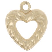 Ciondolo a cuore cavo effetto corda 10x9 mm - Gold filled x1