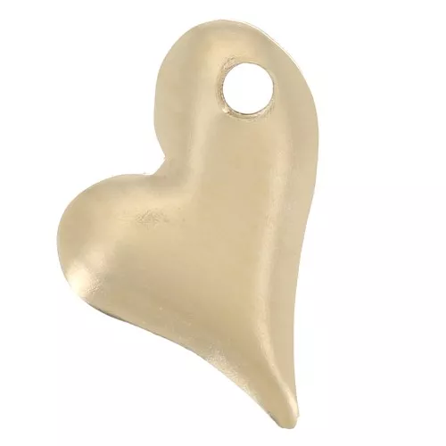 Zecchini cuore bombato 10x7 mm - foro destro - Gold filled x1