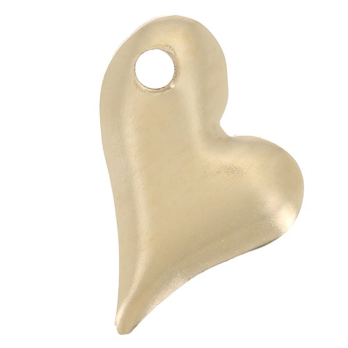 Zecchini cuore bombato 10x7 mm - foro sinistro - Gold filled x1