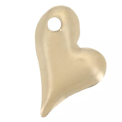 Zecchini cuore bombato 10x7 mm - foro sinistro - Gold filled x1