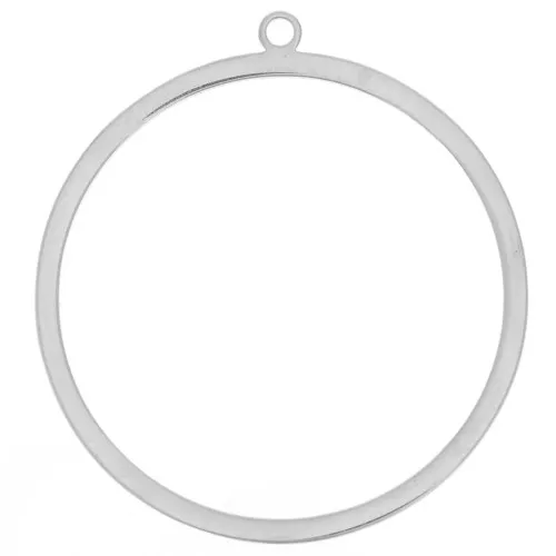 Pendente rotondo da 25 mm in acciaio inox 304L x1