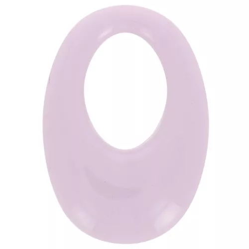 Pendente ovale cavo in resina opaca 33x23 mm - Malva x1