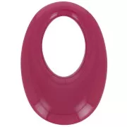 Pendente ovale cavo in resina opaca 33x23 mm - Bordeaux x1