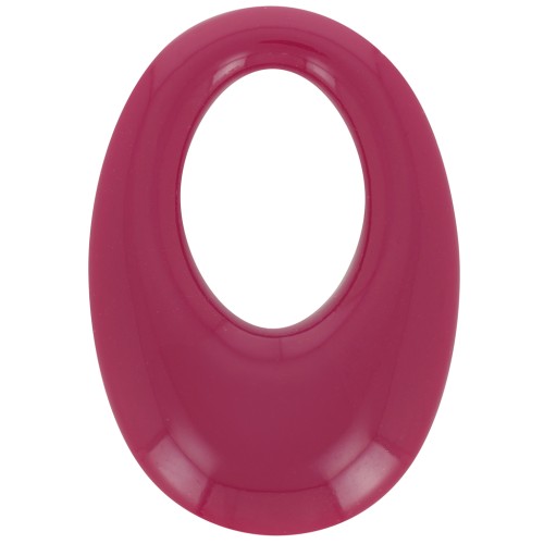 Pendente ovale cavo in resina opaca 33x23 mm - Bordeaux x1