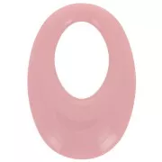 Pendente ovale cavo in resina opaca 33x23 mm - Vintage Rose x1