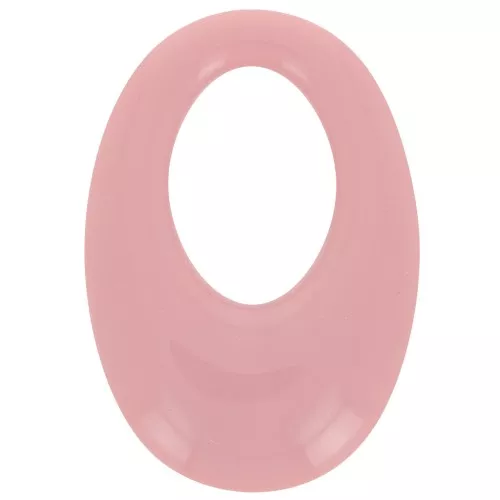 Pendente ovale cavo in resina opaca 33x23 mm - Vintage Rose x1