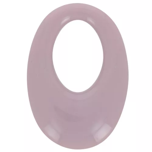 Pendente ovale cavo in resina opaca 33x23 mm - Lilla x1