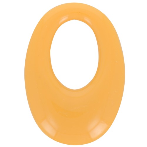 Pendente ovale cavo in resina opaca 33x23 mm - Senape x1