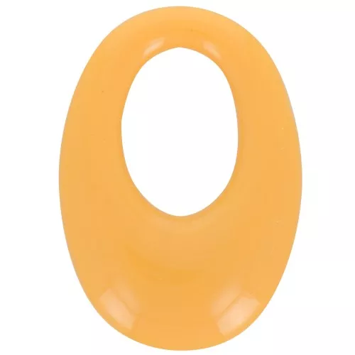 Pendente ovale cavo in resina opaca 33x23 mm - Senape x1
