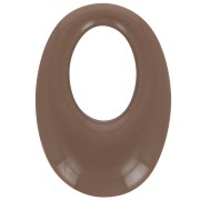 Pendente ovale cavo in resina opaca 33x23 mm - Marrone x1