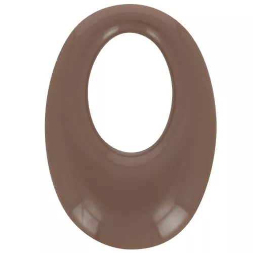 Pendente ovale cavo in resina opaca 33x23 mm - Marrone x1