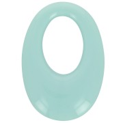 Pendente ovale cavo in resina opaca 33x23 mm - Menta x1