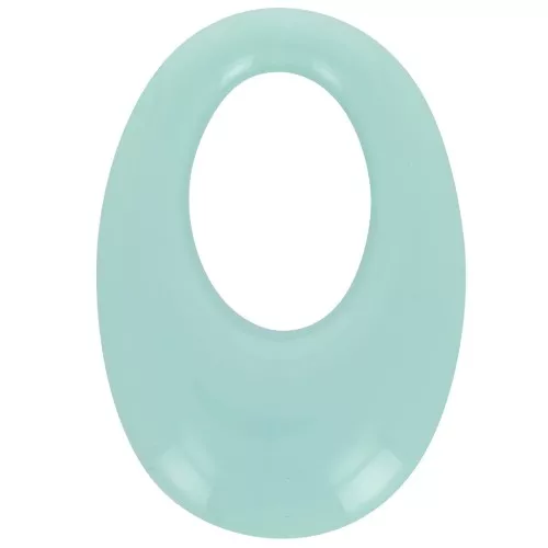 Pendente ovale cavo in resina opaca 33x23 mm - Menta x1