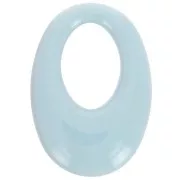 Pendente ovale cavo in resina opaca 33x23 mm - Blu Grigio x1