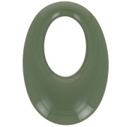Pendente ovale cavo in resina opaca 33x23 mm - Verde scuro x1|raw }}