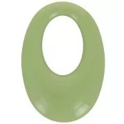 Pendente ovale cavo in resina opaca 33x23 mm - Verde oliva x1