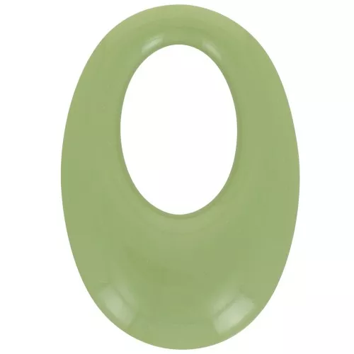 Pendente ovale cavo in resina opaca 33x23 mm - Verde oliva x1