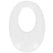 Pendente ovale cavo in resina opaca 33x23 mm - Bianco x1