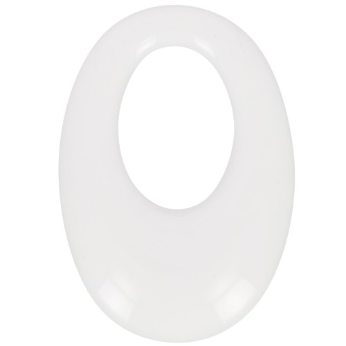 Pendente ovale cavo in resina opaca 33x23 mm - Bianco x1