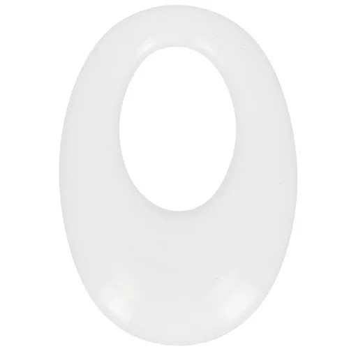 Pendente ovale cavo in resina opaca 33x23 mm - Bianco x1