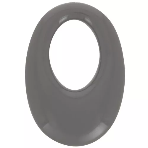 Pendente ovale cavo in resina opaca 33x23 mm - Grigio scuro x1