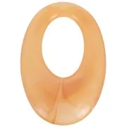Pendente ovale cavo in resina traslucida 33x23 mm - Marmo albicocca x1
