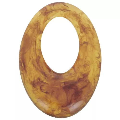 Pendente ovale cavo in resina traslucida 33x23 mm - Marmo ambrato x1