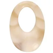 Pendente ovale cavo in resina opaca 33x23 mm - Beige marmorizzato - marrone x1