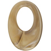 Pendente ovale cavo in resina traslucida 33x23 mm - Marrone chiaro marmorizzato x1