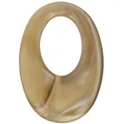 Pendente ovale cavo in resina traslucida 33x23 mm - Marrone chiaro marmorizzato x1