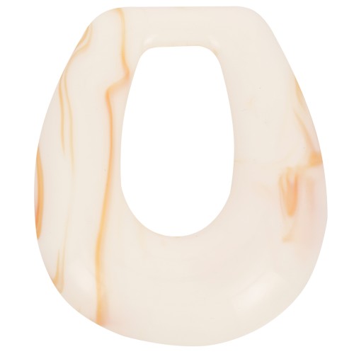 Pendente goccia in resina opaca 28x25 mm - Marmo beige x1