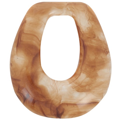 Pendente goccia cavo in resina traslucida 28x25 mm - Marmo ambrato x1