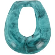 Pendente goccia in resina traslucida 28x25 mm - Verde turchese marmorizzato x1|raw }}
