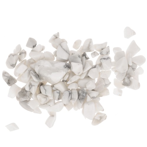 Sacchetto di mini pietre arrotolate - Scaglie di pietra non perforate - Howlite x20g