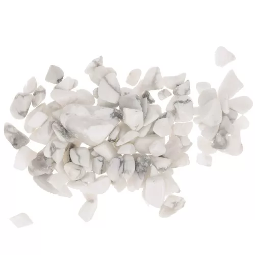 Sacchetto di mini pietre arrotolate - Scaglie di pietra non perforate - Howlite x20g