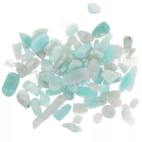 Sacchetto di mini pietre arrotolate - Scaglie di pietra non perforate - Amazzonite x20g