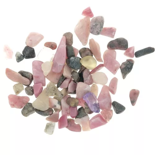 Sacchetto di mini pietre arrotolate - Scaglie di pietra non perforate - Rodonite x20g