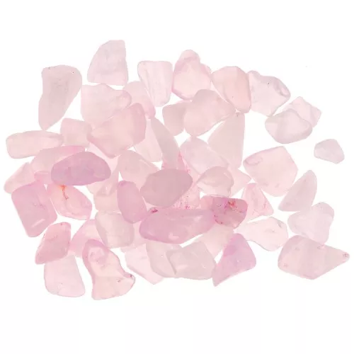 Sacchetto di gemme colorate arrotolate in miniatura - Scaglie non perforate - Quarzo rosa x20g